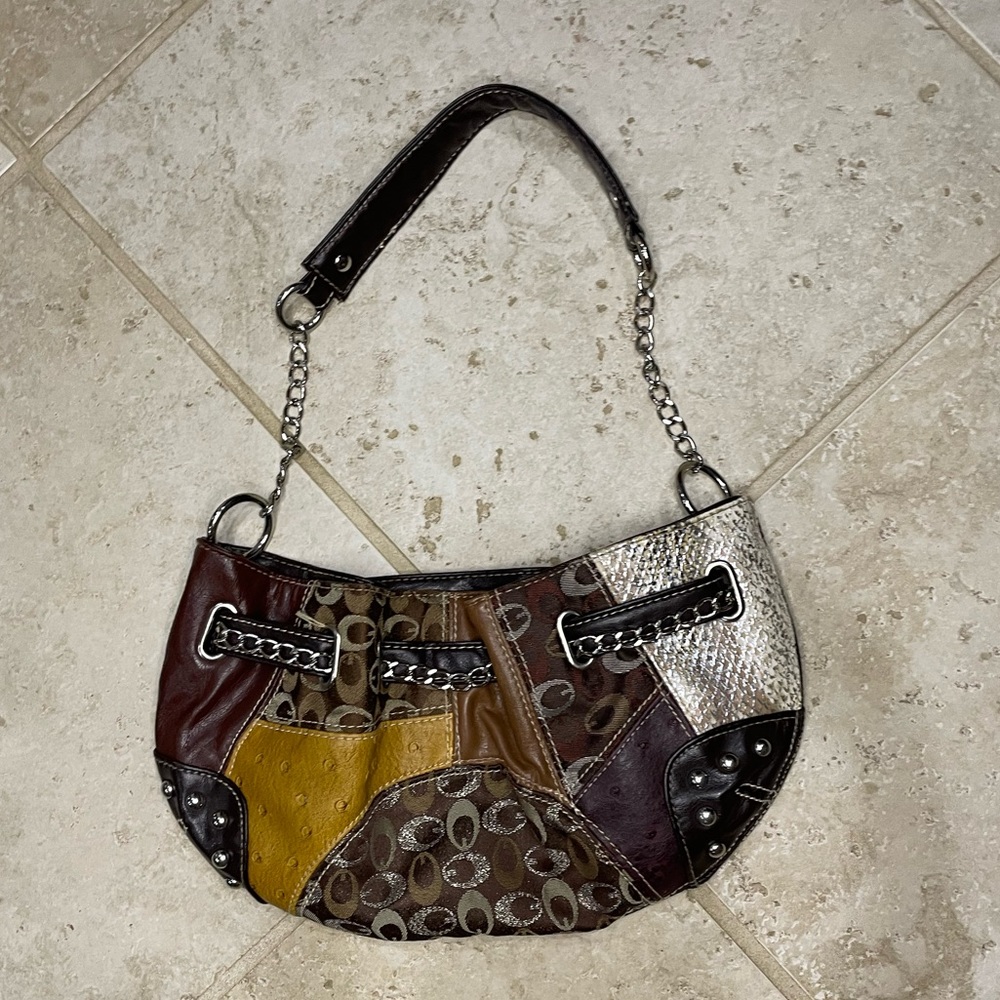 Y2K brown shoulder purse